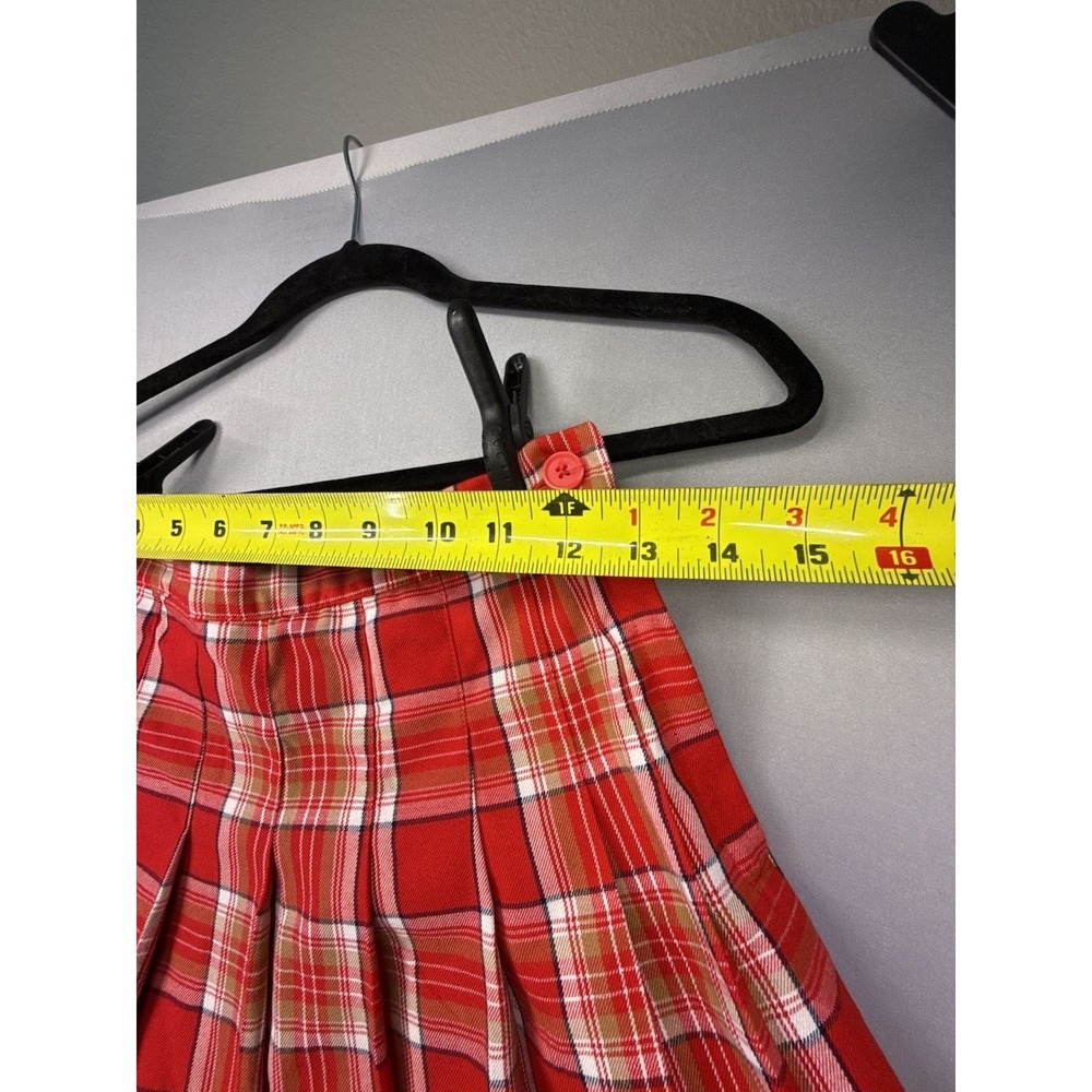 Aerie Y2K Women's Red Plaid Pleated Mini Skirt Size S - Picture 2 of 9